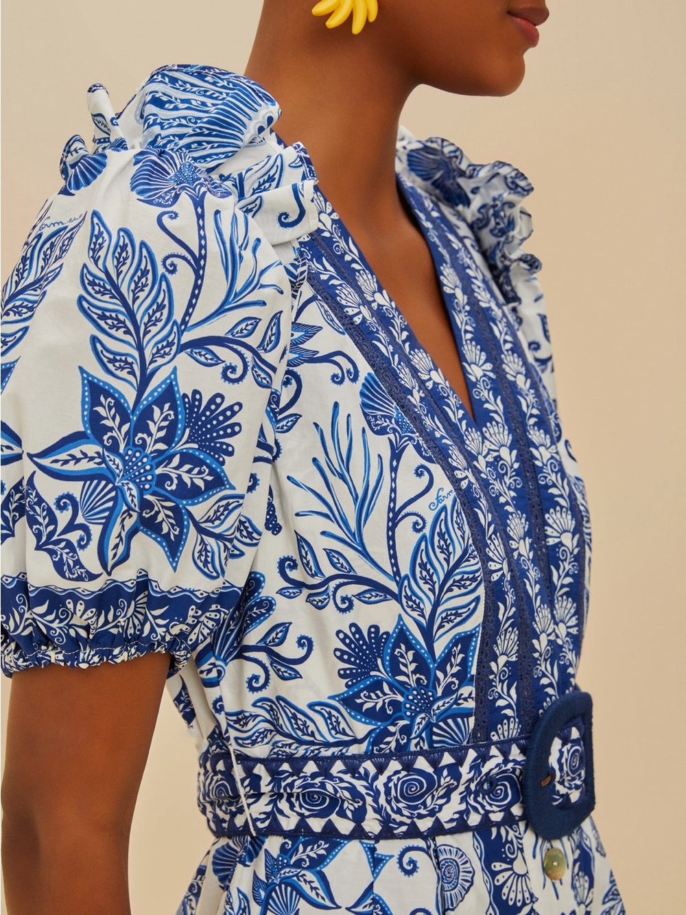 NWT FARM RIO Off-White Shell Garden Romper - Picture 3 of 11